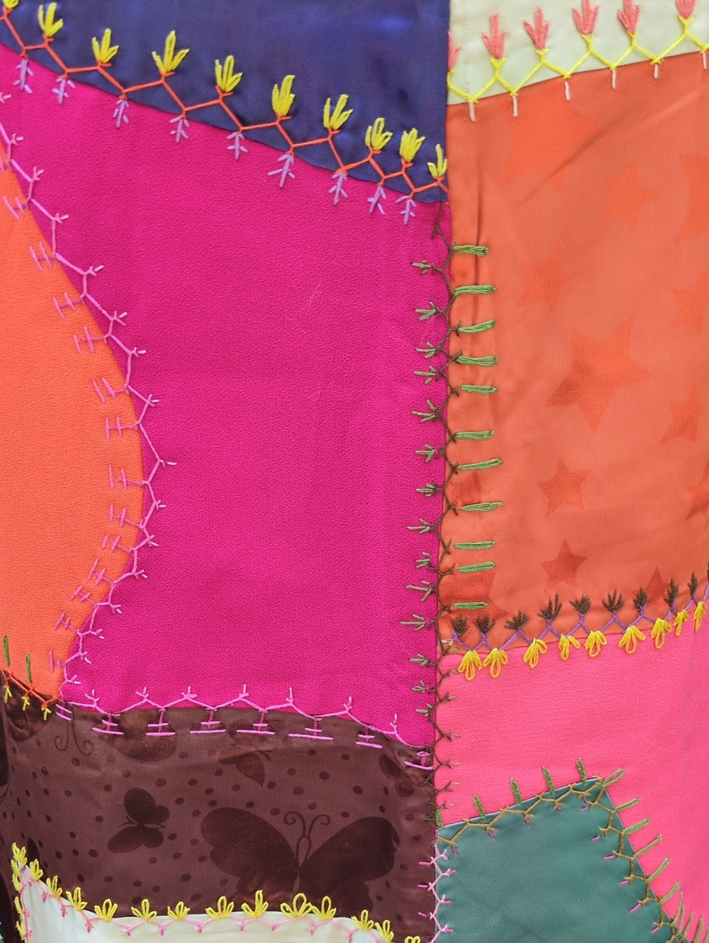OOAK Festival Boho Vintage Crazy Quilt Patchwork Skirt XS - Picture 9 of 14